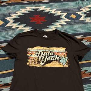 Black Dale Brisby X Rock and roll denim tee